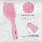 ZEYU Detangler Hairbrush with Removable Cleaning Brush - Pink