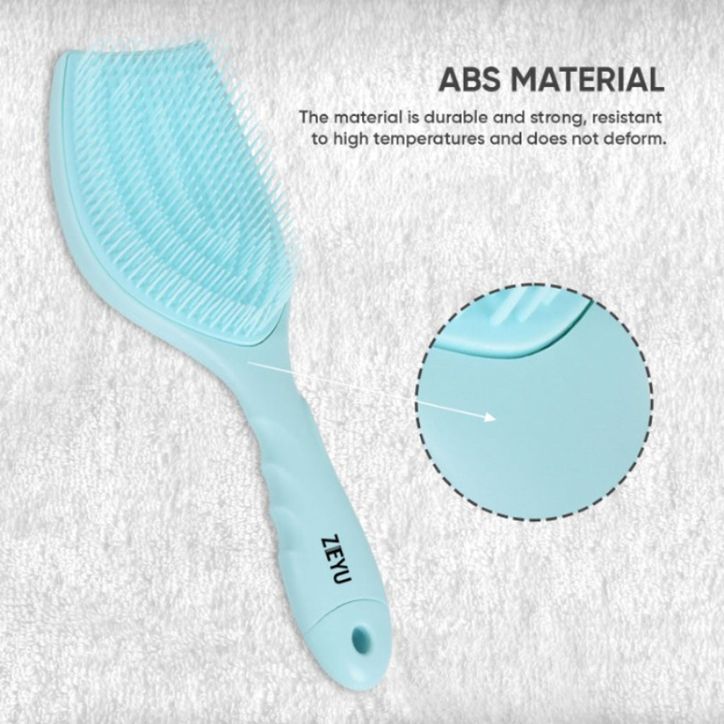 ZEYU Detangler Hairbrush with Removable Cleaning Brush - Blue