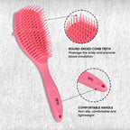 ZEYU Detangler Hairbrush for Curly Hair – 8-Row Flexible & Soft Nylon Bristles - Pink