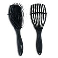 ZEYU Detangler Hairbrush for Curly Hair – 8-Row Flexible & Soft Nylon Bristles - Black