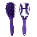 ZEYU Detangler Hairbrush for Curly Hair – 8-Row Flexible & Soft Nylon Bristles- Blue