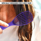 ZEYU Detangler Hairbrush for Curly Hair – 8-Row Flexible & Soft Nylon Bristles- Blue