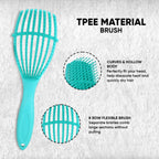 ZEYU Detangler Hairbrush for Curly Hair – 8-Row Flexible & Soft Nylon Bristles - Green