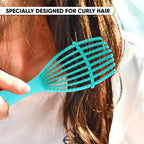 ZEYU Detangler Hairbrush for Curly Hair – 8-Row Flexible & Soft Nylon Bristles - Green