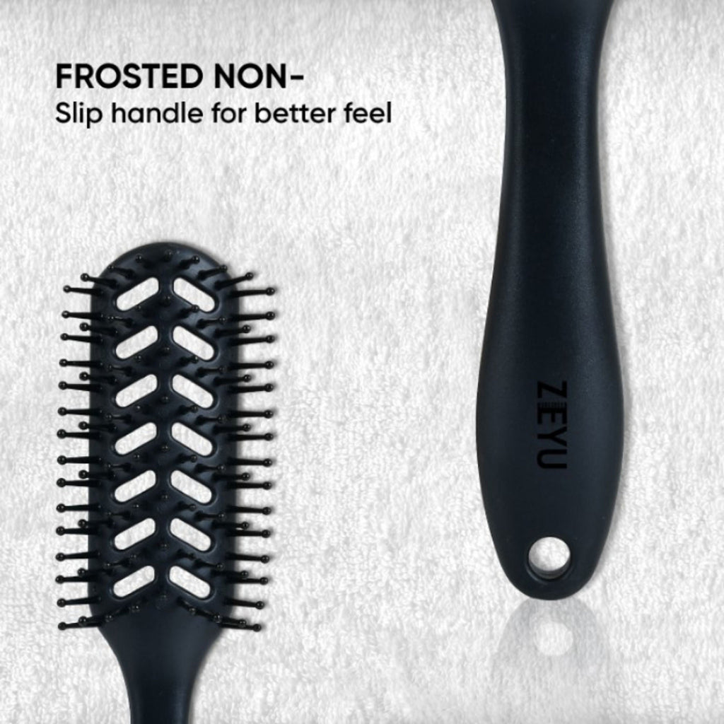 ZEYU Vent Hairbrush for Fast Drying and Detangling, Lightweight Brush - Black