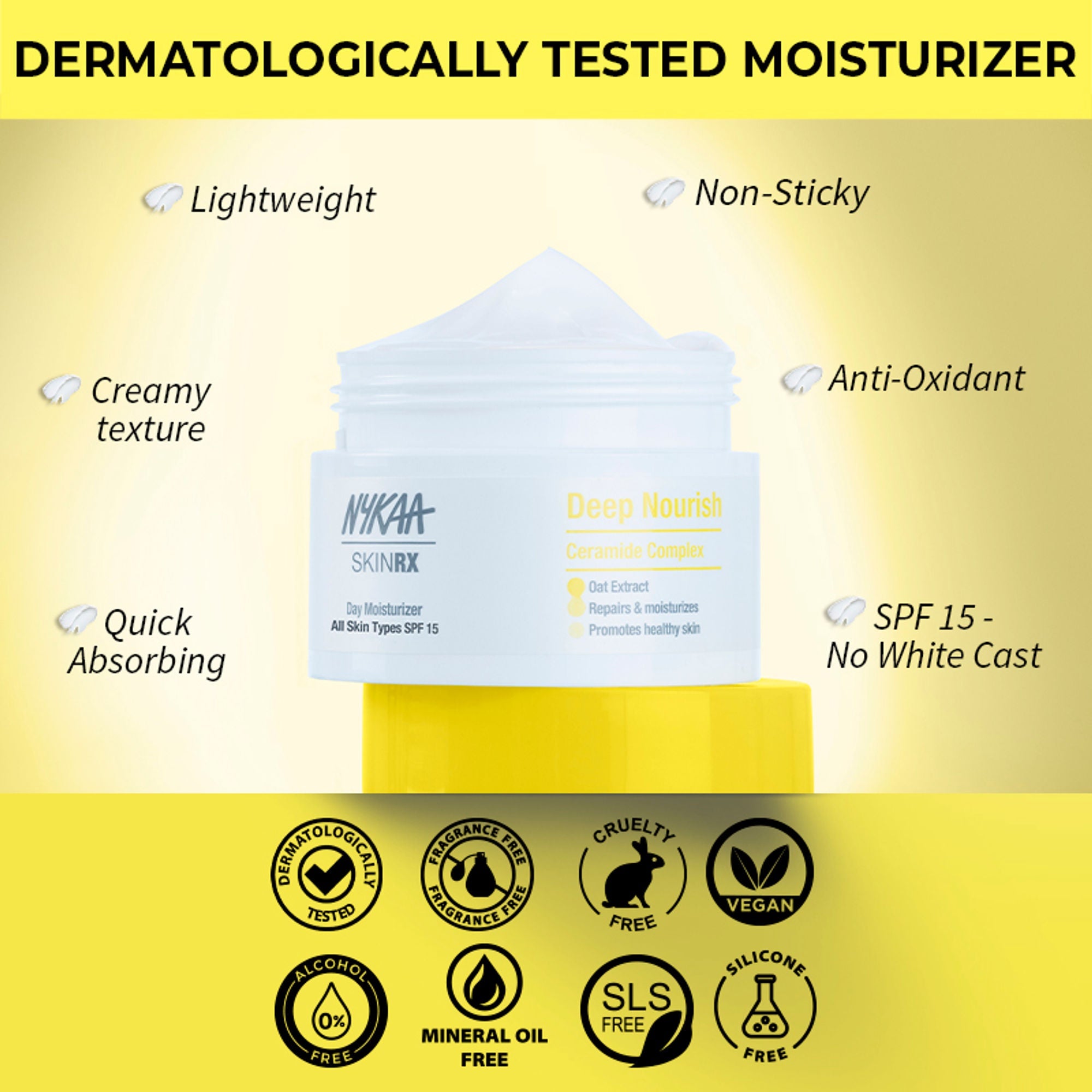 Nykaa SkinRX Ceramide Barrier Repair Face Moisturizer with SPF 15- All Skin Types