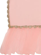 Sangria Pink Solid Net Ruffled Saree - Distacart