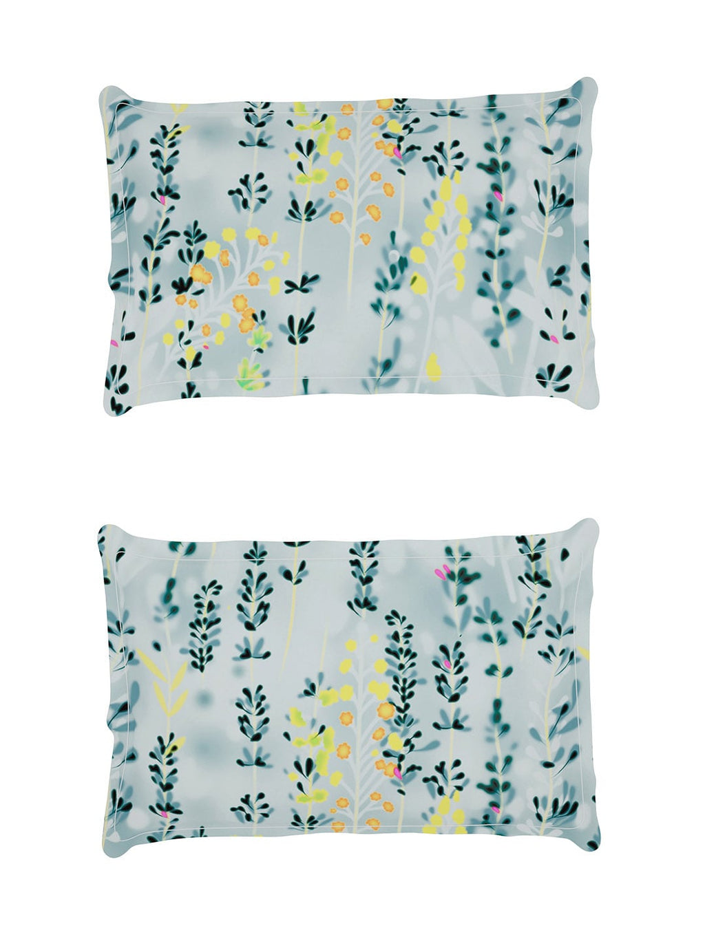 Story@home Arena Grey & Blue Floral Printed 180 TC Bedsheet & Pillow Covers - Distacart