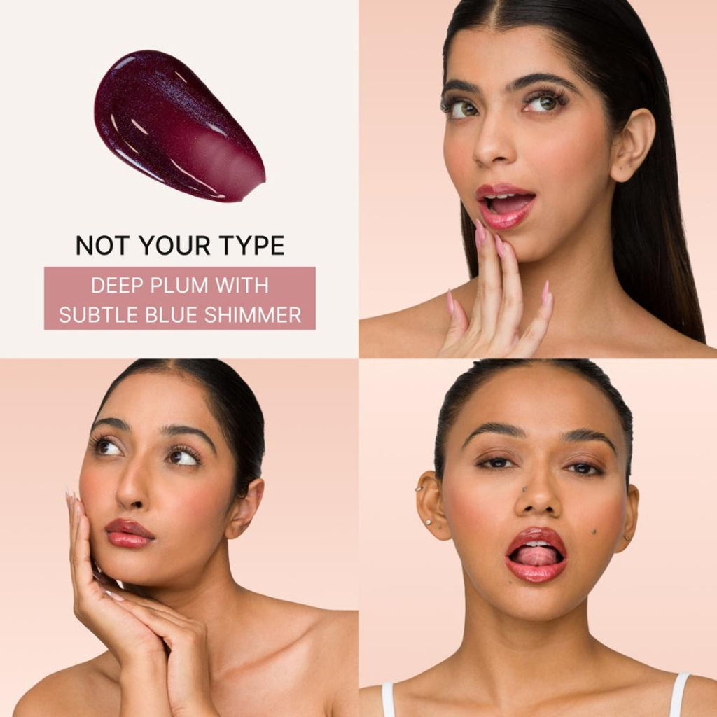 IRIS COSMETICS Talk Glossy To Me! Shimmer Lip Gloss - Deep Plum With Subtle Blue