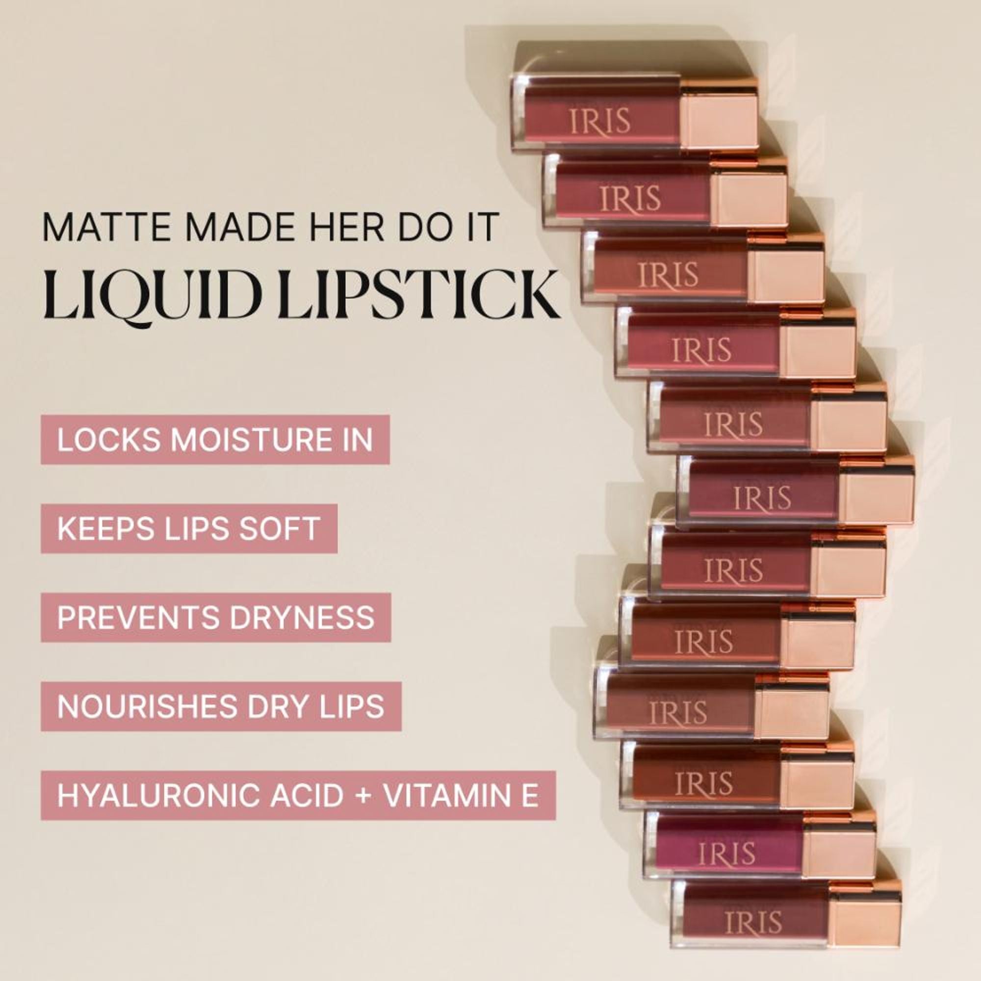 IRIS COSMETICS Matte Made Her Do It Liquid Lipstick - Rosy Brick