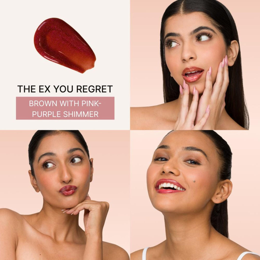 IRIS COSMETICS Talk Glossy To Me! Shimmer Lip Gloss - Brown With Pink - Purple