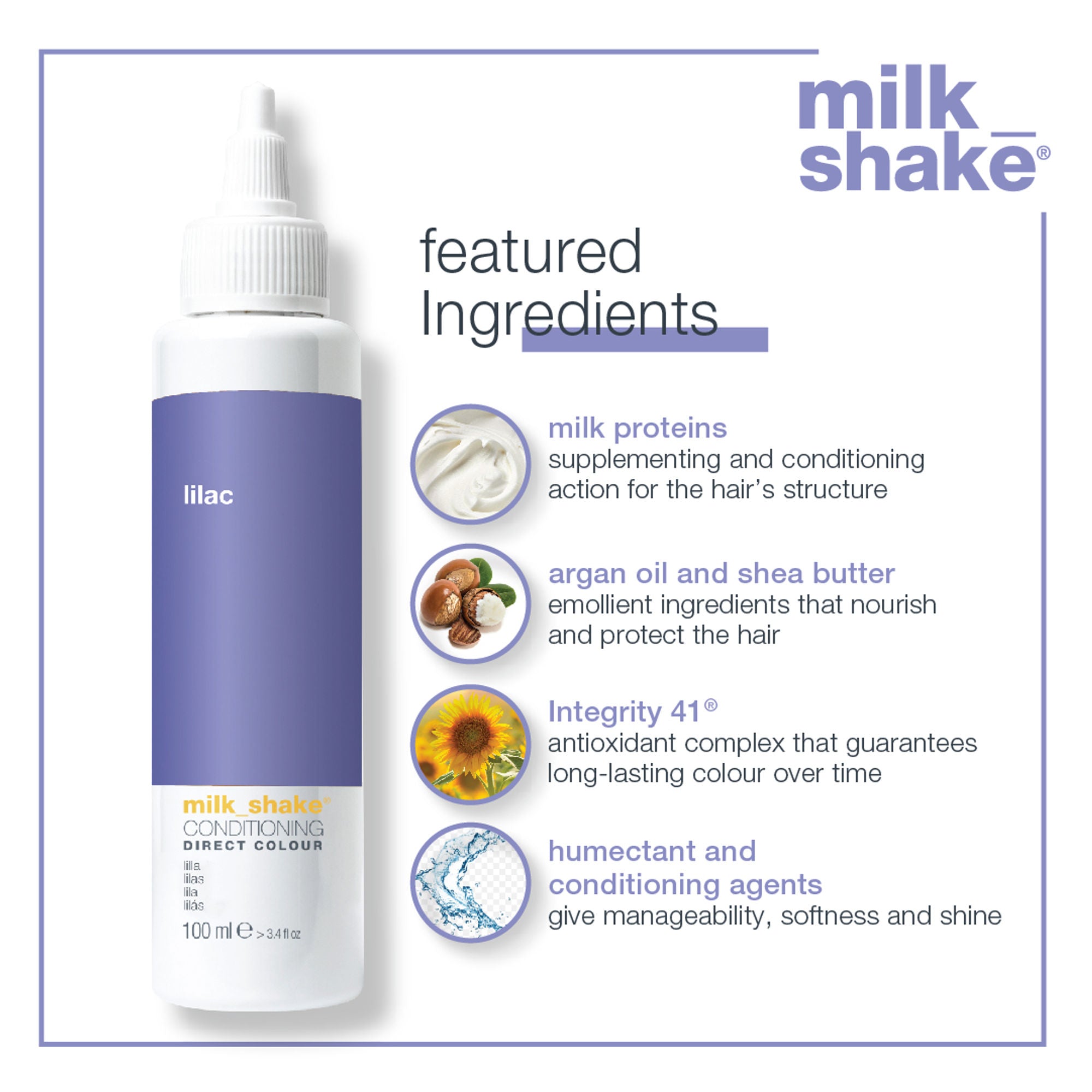 Milkshake Ammonia Free Conditioning Direct Color - Lilac
