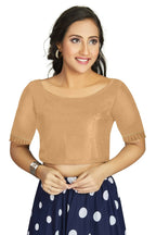 Aastha Fashion Women's Beige Art Silk Designer Party Wear Readymade Blouse