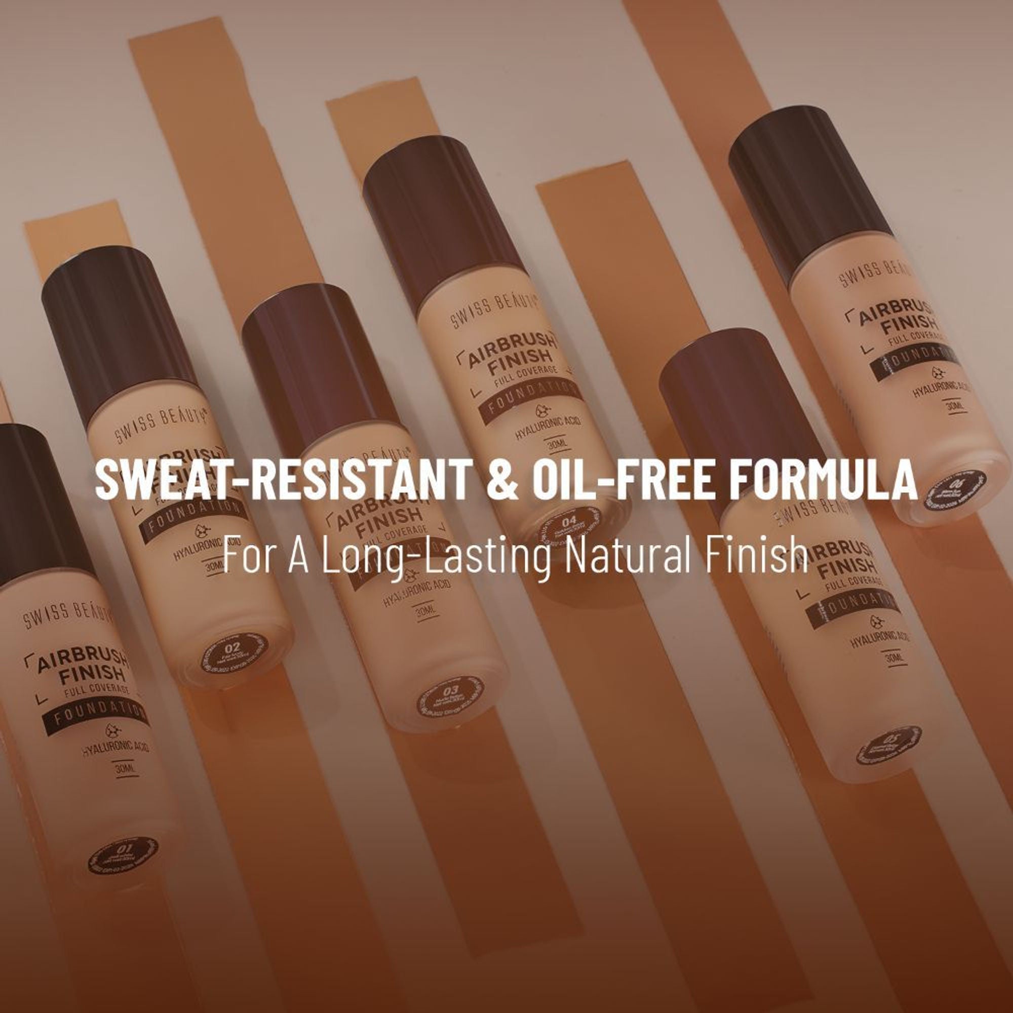 Swiss Beauty Airbrush Finish Full Coverage Foundation - 1 Shell White - Distacart