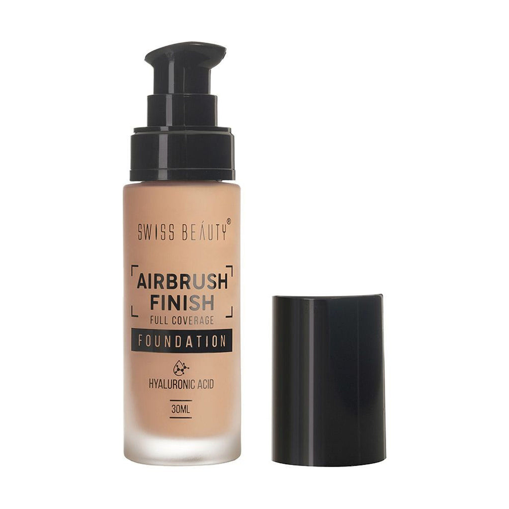 Swiss Beauty Airbrush Finish Full Coverage Foundation - 6 Warm Sun - Distacart