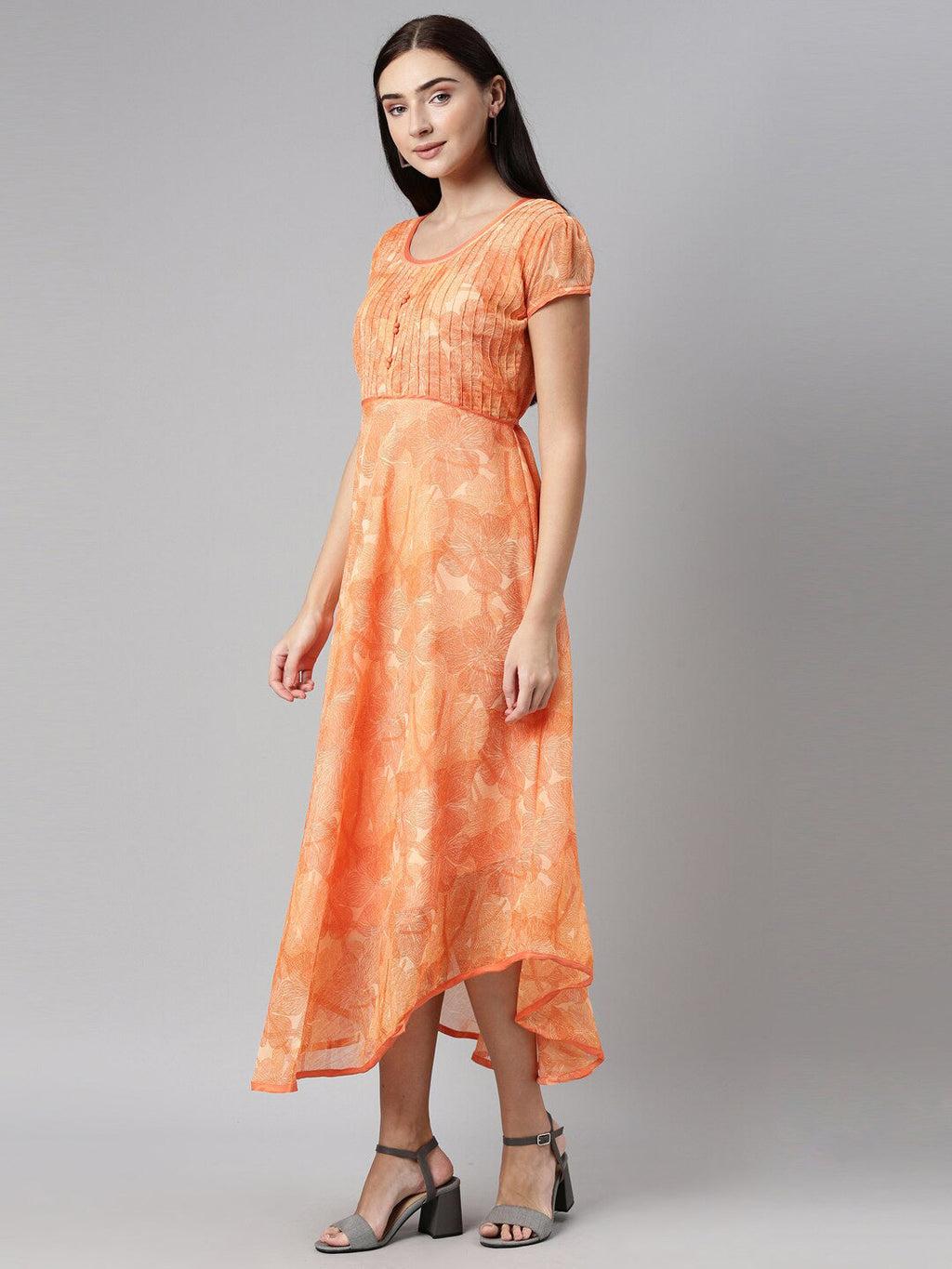 Souchii Chiffon Midi Dress - Distacart