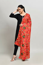 Joban Fashion Multi Color Cotton Embroidery Work Phulkari Dupatta