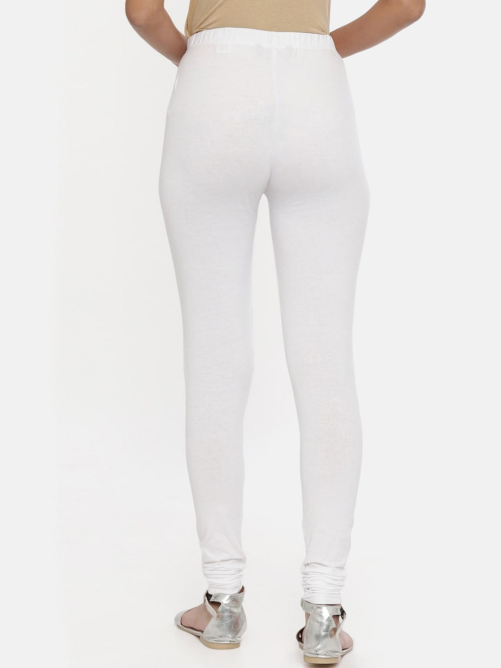 Souchii White Solid Slim-Fit Churidar-Length Leggings - Distacart