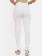 Souchii White Solid Slim-Fit Churidar-Length Leggings - Distacart