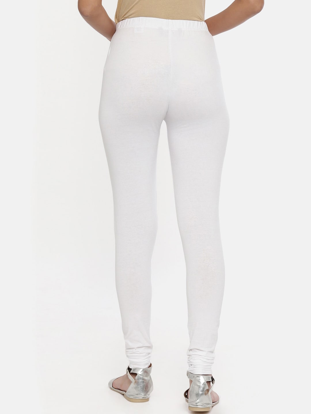Souchii White Solid Slim-Fit Churidar-Length Leggings - Distacart