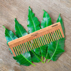 KINDED Handmade Oil Treated Wooden Hair Comb   Neem Wood NW07, Wide Tooth