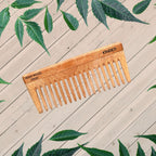 KINDED Handmade Oil Treated Wooden Hair Comb   Neem Wood NW39, Wide Tooth
