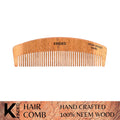 KINDED Handmade Oil Treated Wooden Hair Comb   Neem Wood NW83, Regular Tooth