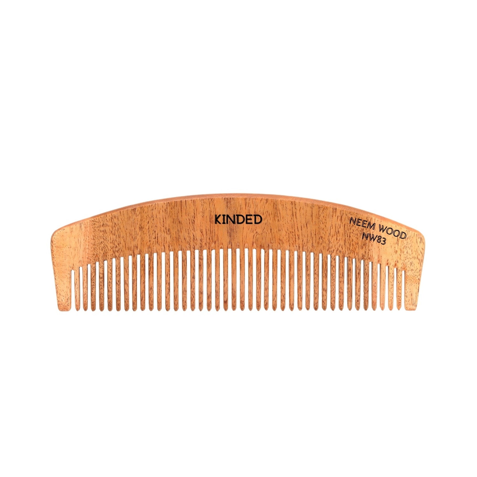 KINDED Handmade Oil Treated Wooden Hair Comb   Neem Wood NW83, Regular Tooth