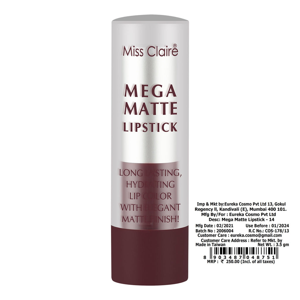 Miss Claire Mega Matte Lipstick - 14 - Distacart