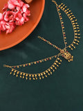 Yellow Chimes Gold-Plated Red & Green Stone-Studded Layered Bridal Traditional Mathapatti - Distacart