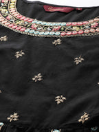 Sangria Women Embroidered Mirror Work Pure Cotton Kurta with Trousers & With Dupatta