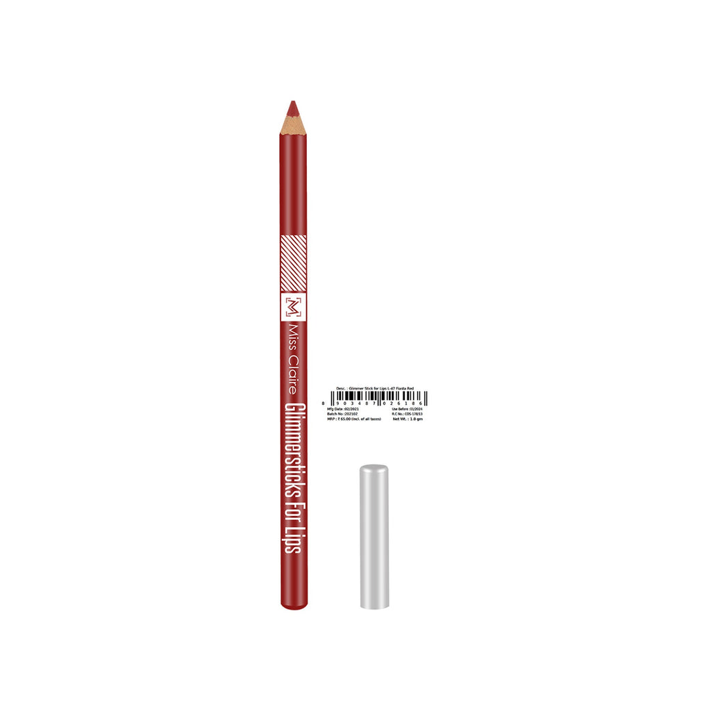 Miss Claire Glimmersticks For Lips - Fiasta Red L-47 - Distacart