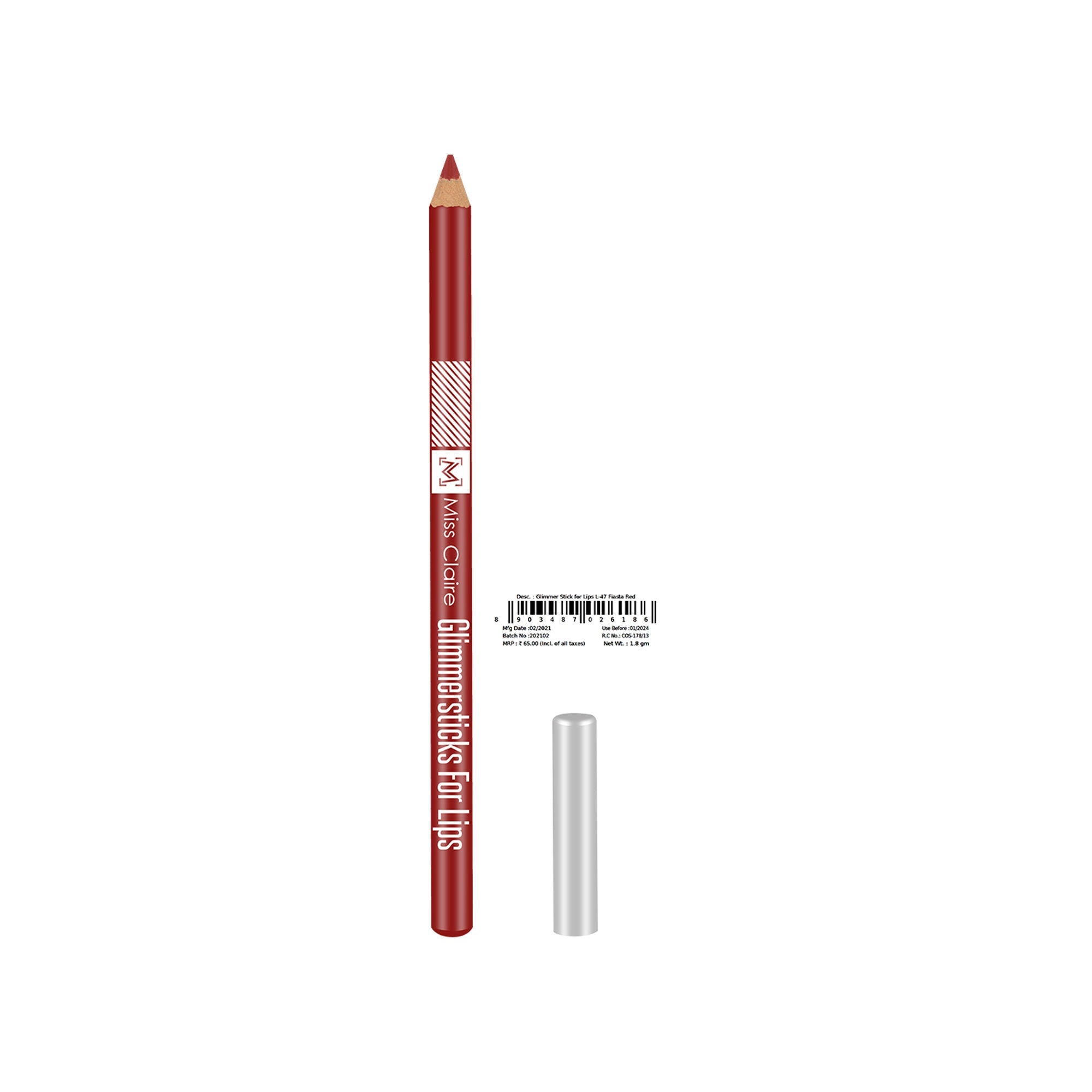 Miss Claire Glimmersticks For Lips - Fiasta Red L-47 - Distacart