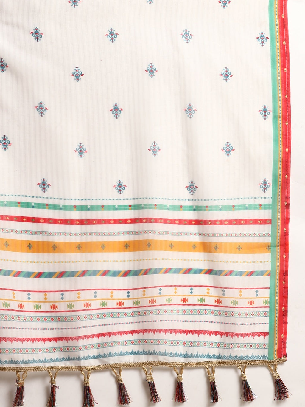 Sangria Ethnic Motifs Yoke Design Regular Thread Work Kurta with Trousers & With Dupatta