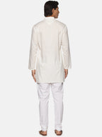 Sethukrishna Men Cream-Coloured Pure Cotton Kurta with Pyjamas - Distacart