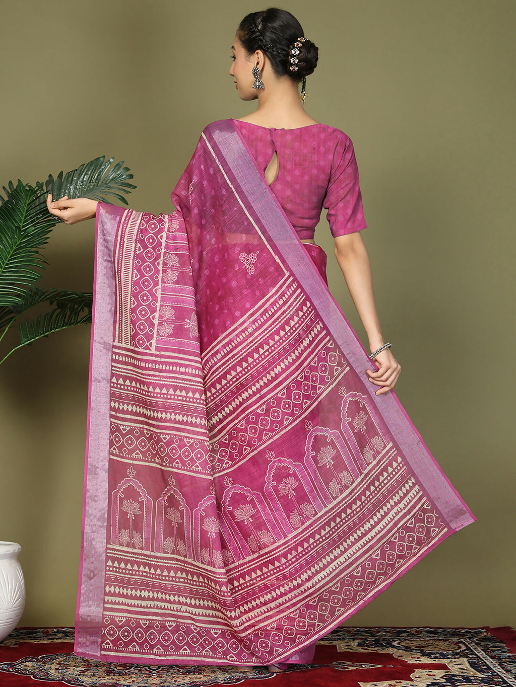 Shree Shyam Fashion Cotton Purple Saree - Distacart