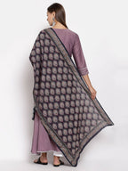 Myshka Women's Green Cotton Solid 3/4 Sleeve Round Neck Casual Kurta Dupatta Set