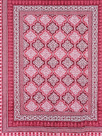 Urban Magic Pink Printed Cotton 104 TC King Bedsheet with 2 Pillow Covers