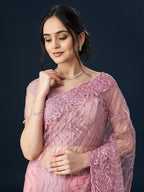 kasee Geometric Embroidered Sarees - Distacart
