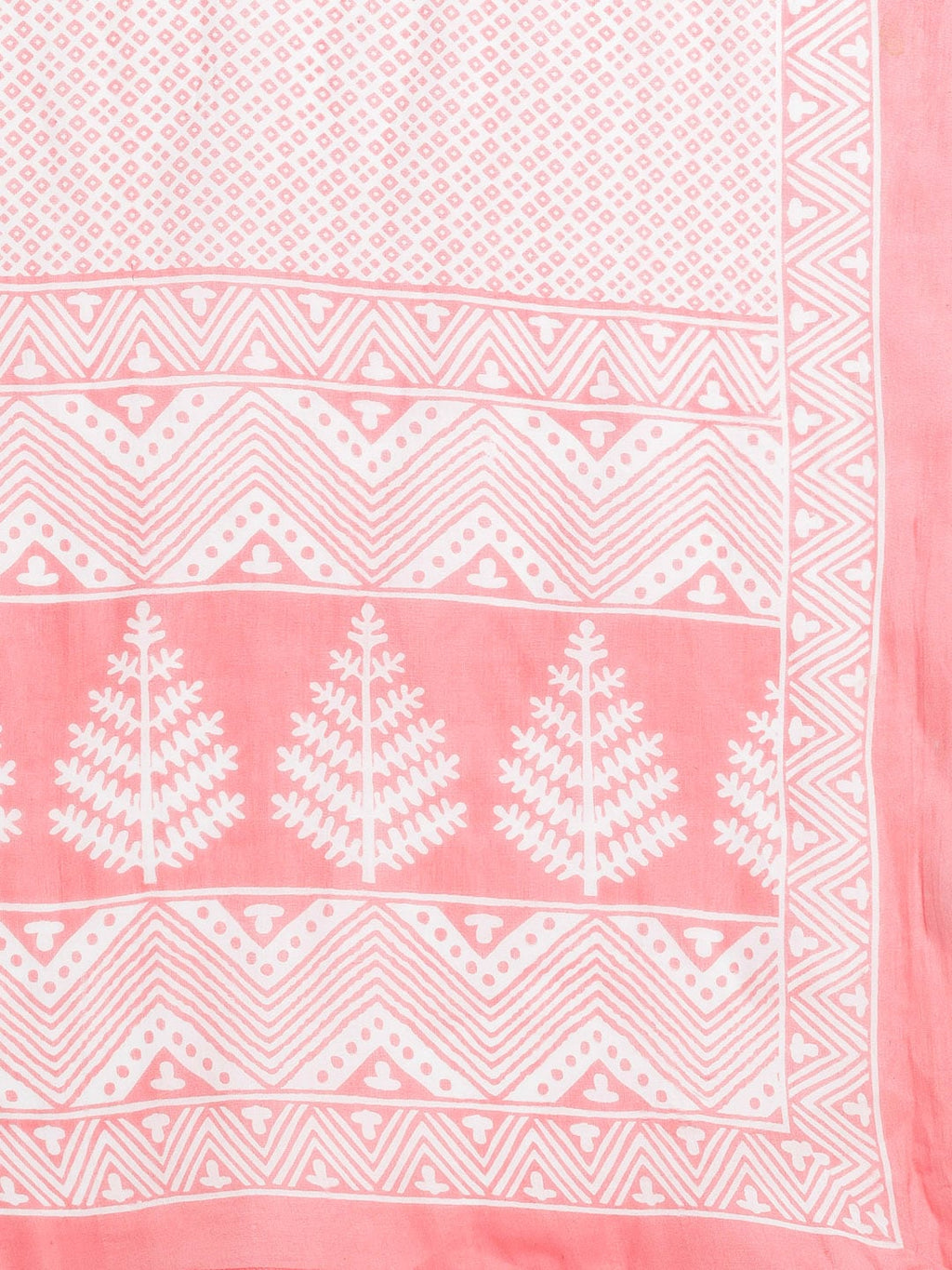 HERE&NOW Women Pink Floral Printed Pure Cotton Kurta with Palazzos & With Dupatta