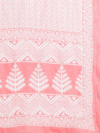 HERE&NOW Women Pink Floral Printed Pure Cotton Kurta with Palazzos & With Dupatta