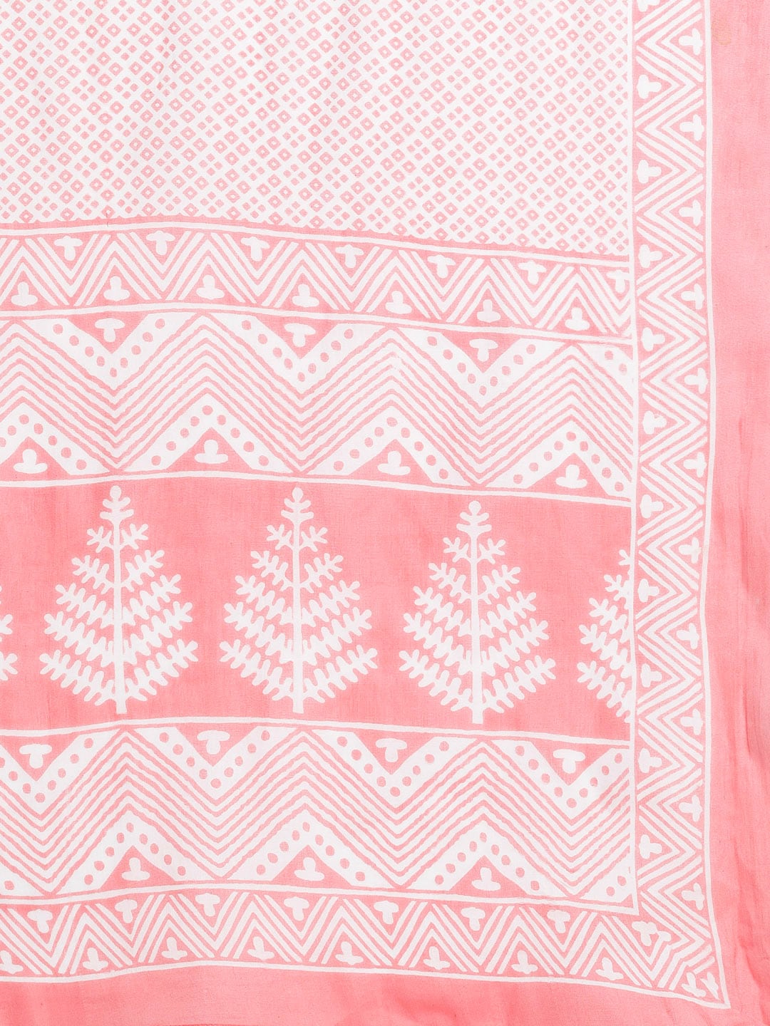HERE&NOW Women Pink Floral Printed Pure Cotton Kurta with Palazzos & With Dupatta