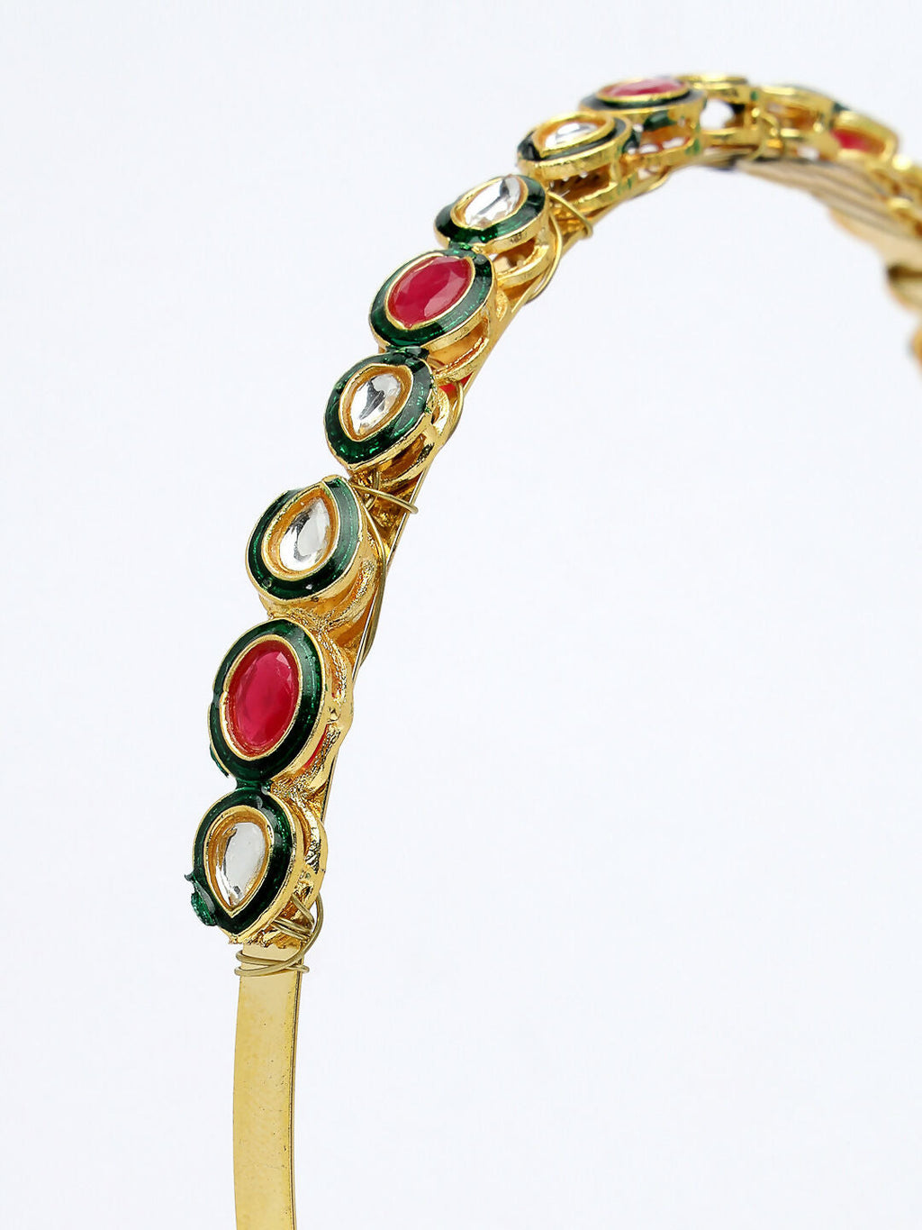 NVR Women's Multi colour Kundan Gold-Polished Embellished Hairband