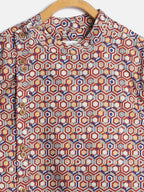 Manet Ethnic Full Sleeves Printed Shirt - Brown