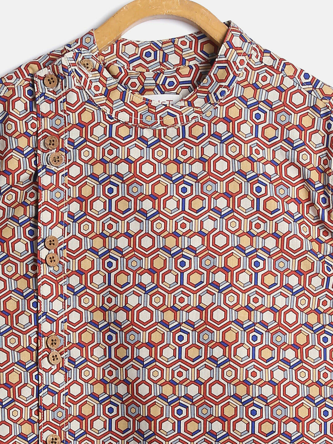 Manet Ethnic Full Sleeves Printed Shirt - Brown