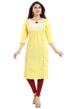 Snehal Creations Vibrant Yellow Cotton Long Chicken Tunic - Distacart