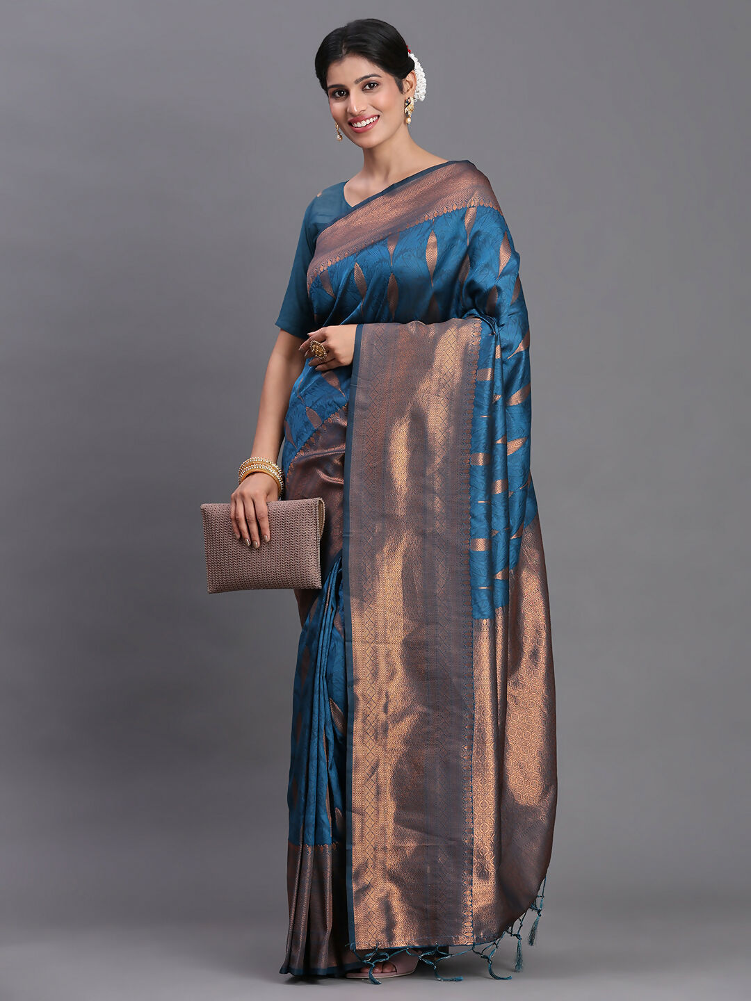 Shree Shyam Fashion Silk Peach Saree - Distacart