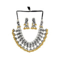 Mominos Fashion Parrot Design Choker Necklace Set With Golden Ghungoo