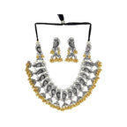 Mominos Fashion Parrot Design Choker Necklace Set With Golden Ghungoo