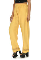 Mominos Fashion Moeza Reyon Cotton Golden Color Straight Work Palazzo